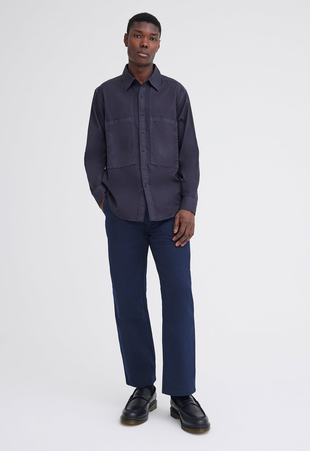 Jac+Jack Cavan Cotton Shirt - Darkest Navy